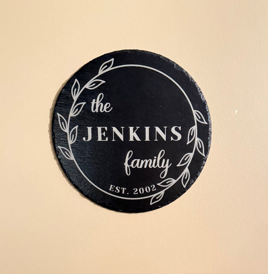 Custom 11 inch Slate Wall Hanging/ Trivet